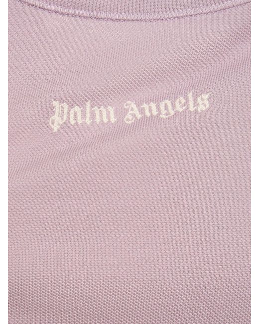 Tank top de algodón con logo Palm Angels de color Pink