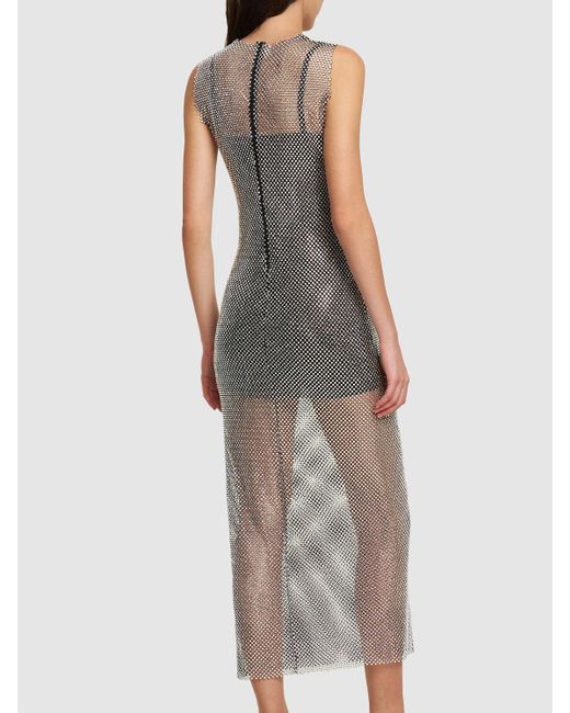Philosophy Di Lorenzo Serafini Gray Embellished Net Midi Dress