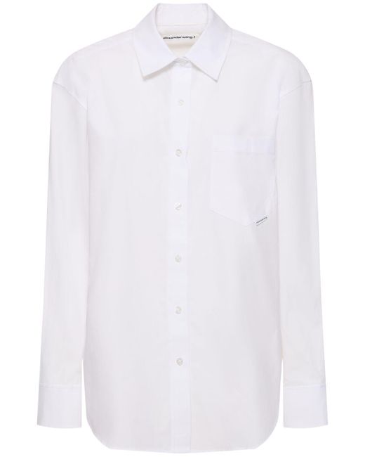 Camicia boyfriend in cotone di Alexander Wang in White