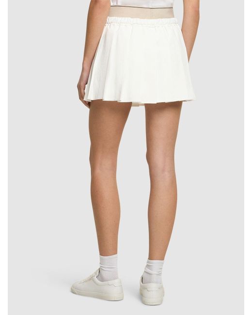 Brunello Cucinelli White Pleated Mini Skirt