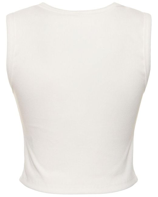 DUNST White Essential Cropped Tank Top