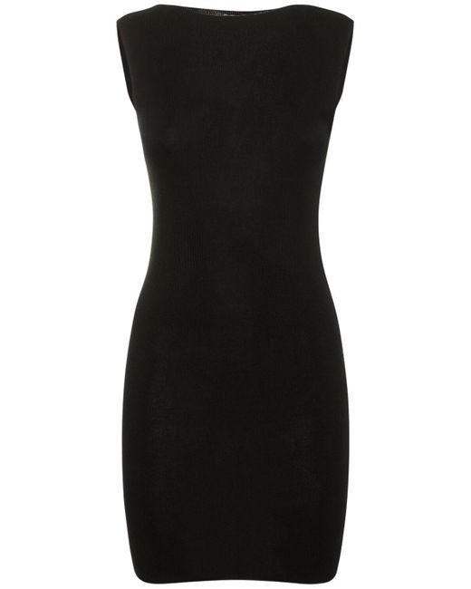 St. Agni Black Sleeveless Knit Tencel Mini Dress