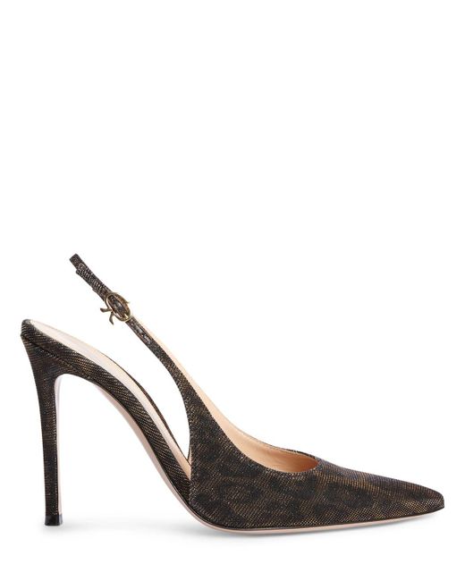 Gianvito Rossi Brown 105mm Hohe Canvaspumps "ribbon"