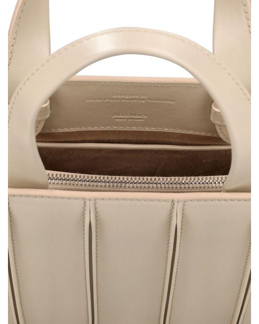 Max Mara Natural Whitney Soft Leather Top Handle Bag