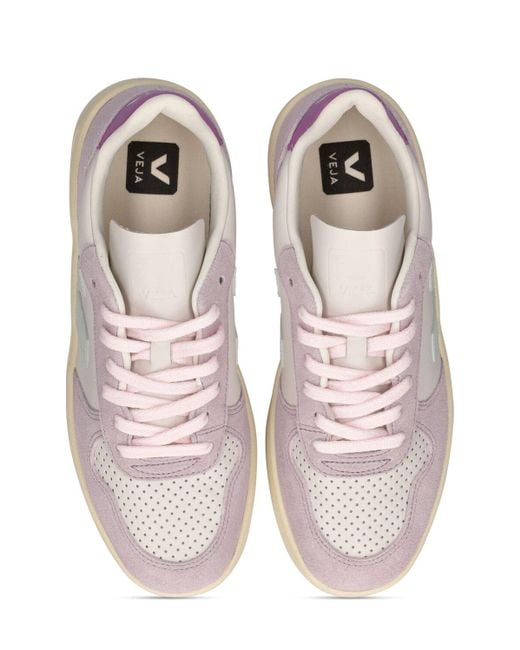 Veja Pink V-10 Leather Sneakers