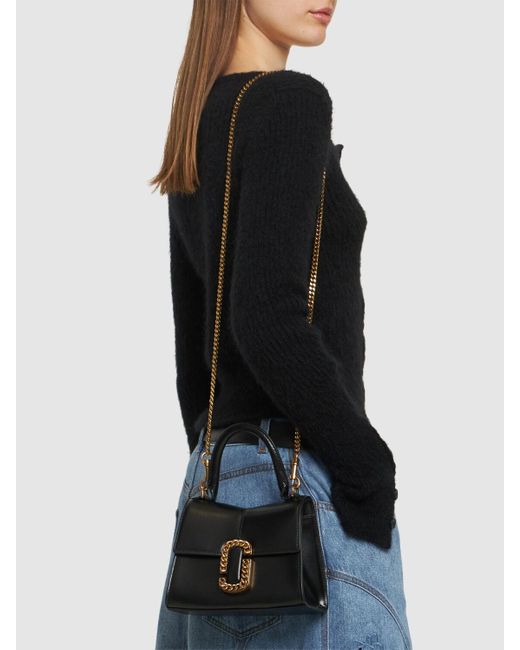 Marc Jacobs Black The Mini Leather Top Handle Bag