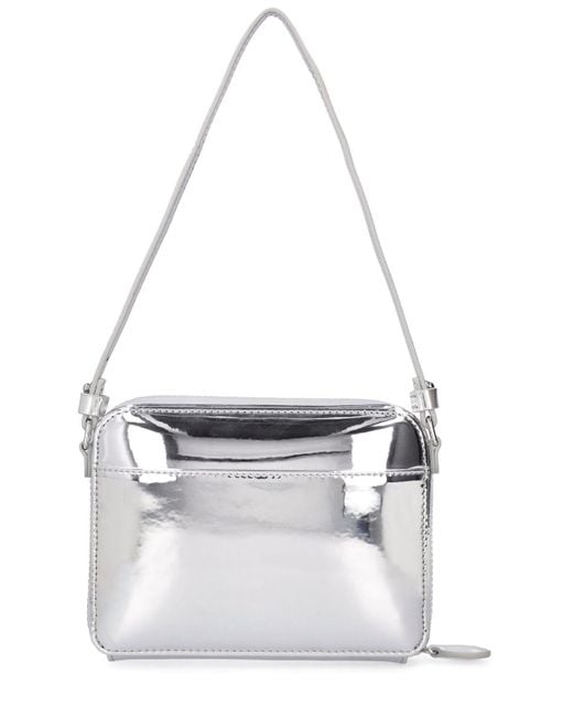 Courreges White Cloud Mirrored Leather Shoulder Bag