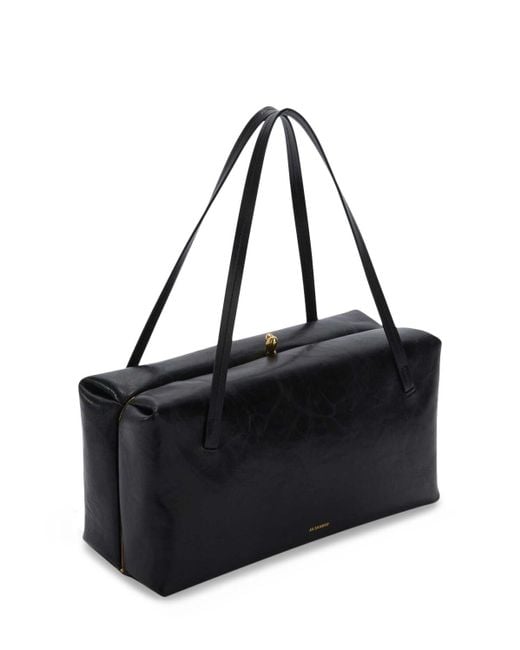 Jil Sander Black Medium Goji Pillow Leather Shoulder Bag