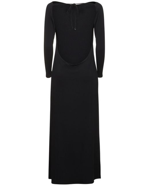 Leslie Amon Black Zahia Stretch Jersey Maxi Dress