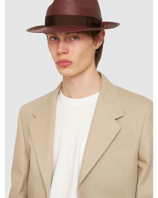 Borsalino Brown Federico 6Cm Brim Straw Panama Hat for men
