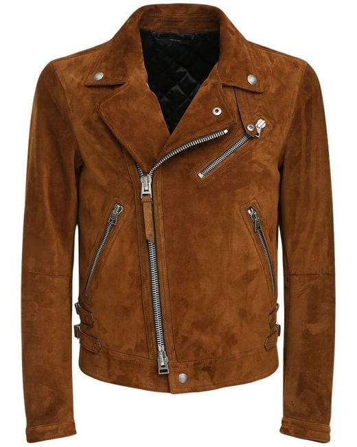 Tom Ford Brown Suede Biker Jacket for men