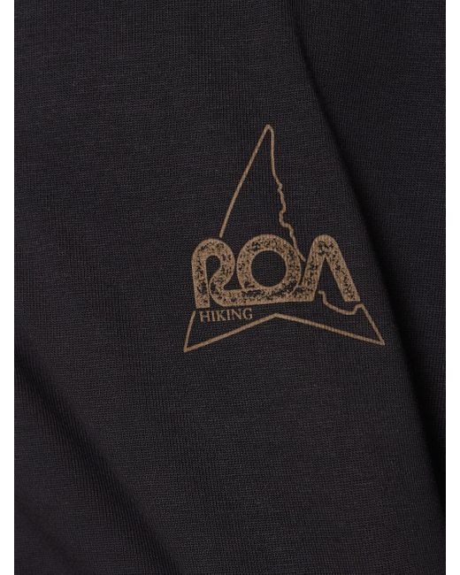 Roa Black Cotton Crewneck T-shirt for men