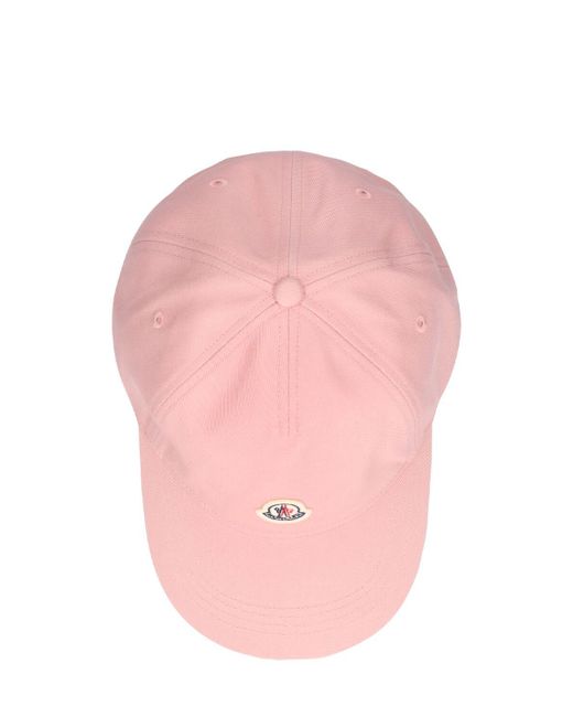 Moncler Pink Logo Cotton Baseball Cap