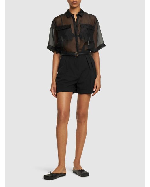 St. Agni Black Sheer Silk Organza Shirt