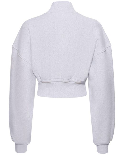 Suéter corto de algodón con cuello vuelto Alexander Wang de color White