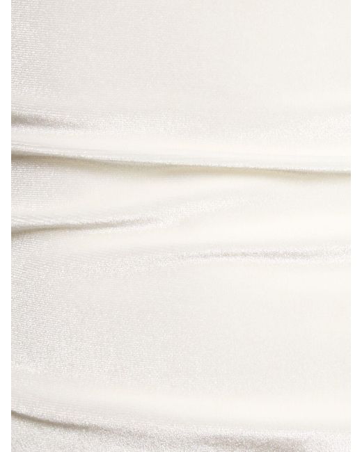 16Arlington White Nubria Velvet Long Sleeve Crop Top