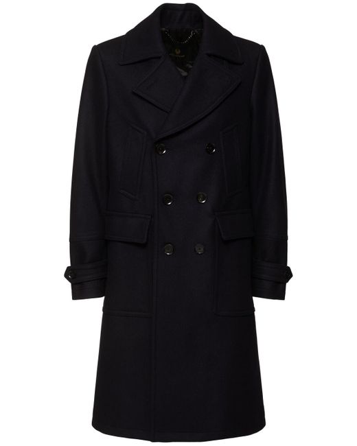 Belstaff Black Milford Wool Blend Coat for men