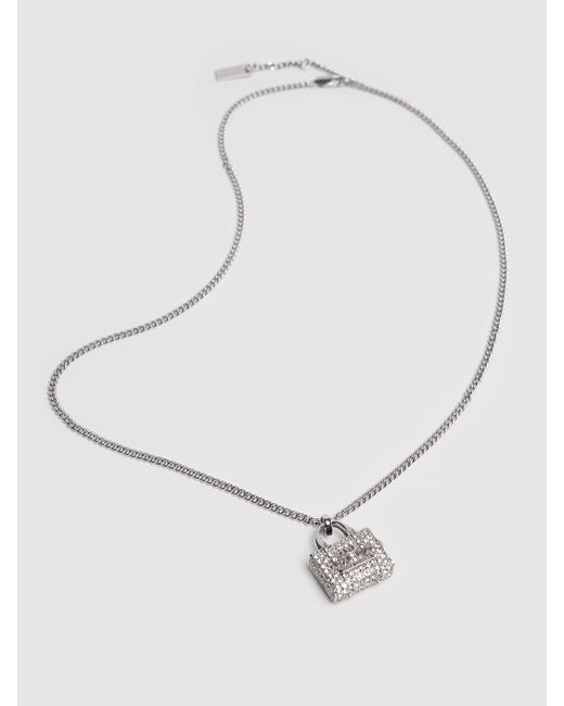 Marc Jacobs Metallic The Pavé Tote Crystal Pendant Necklace