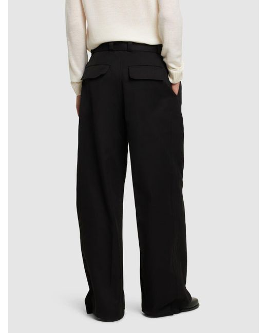 Jil Sander Black Cotton Gabardine Relaxed Fit Pants for men