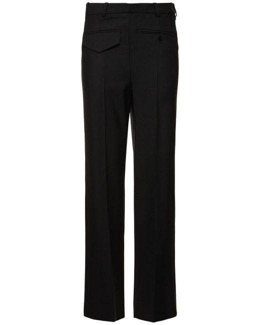 Victoria Beckham Black Reverse Front Wool Blend Pants