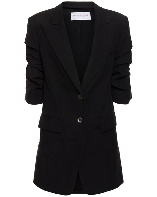 Michael Kors Black Linen Single Breasted Blazer