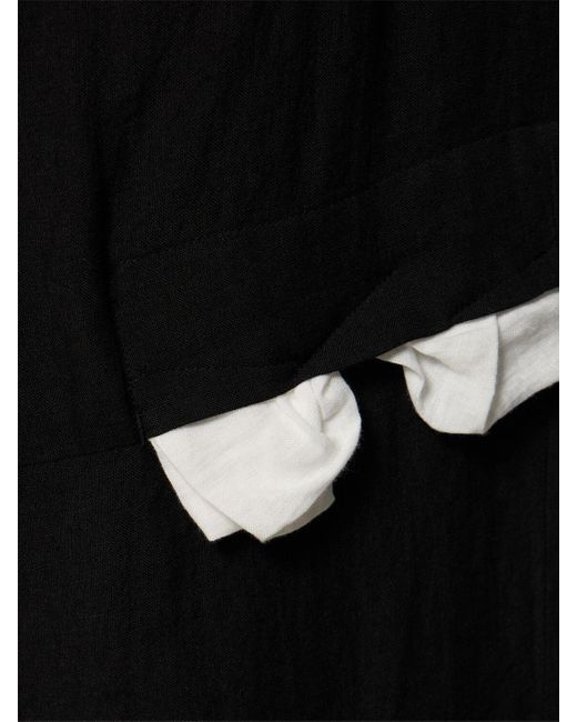 Yohji Yamamoto Black A-deco Linen Pants for men