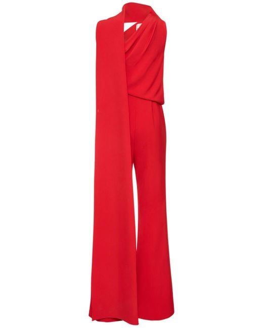 Roland Mouret Red Jumpsuit Aus Krepp