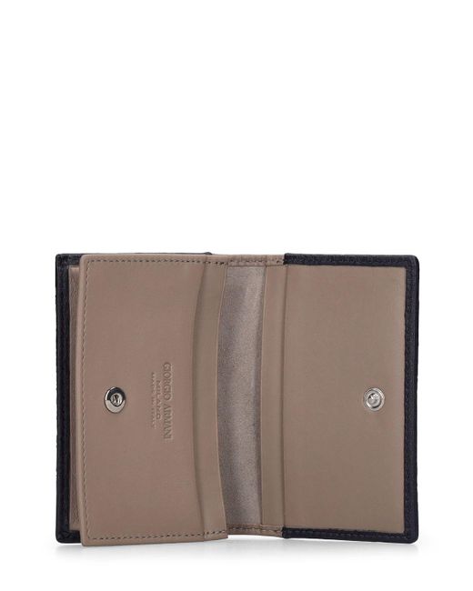 Giorgio Armani Gray Two Tone Card Holder for men