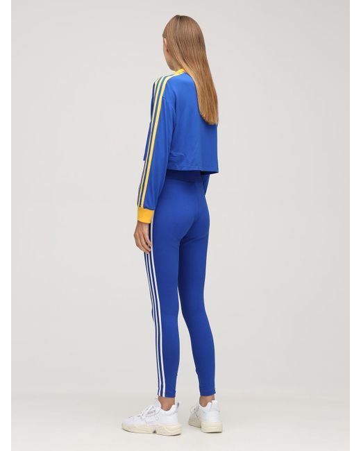 in Stripes adidas Tight leggings Blue Cotton Originals | Lyst 3
