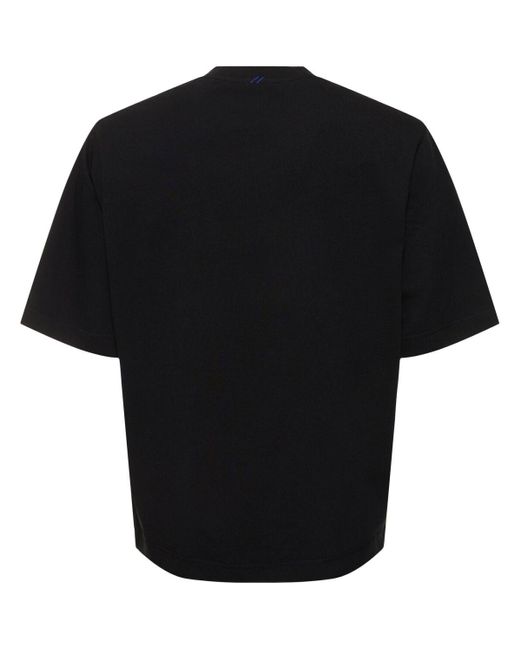 T-shirt in jersey di cotone con logo di Burberry in Black da Uomo