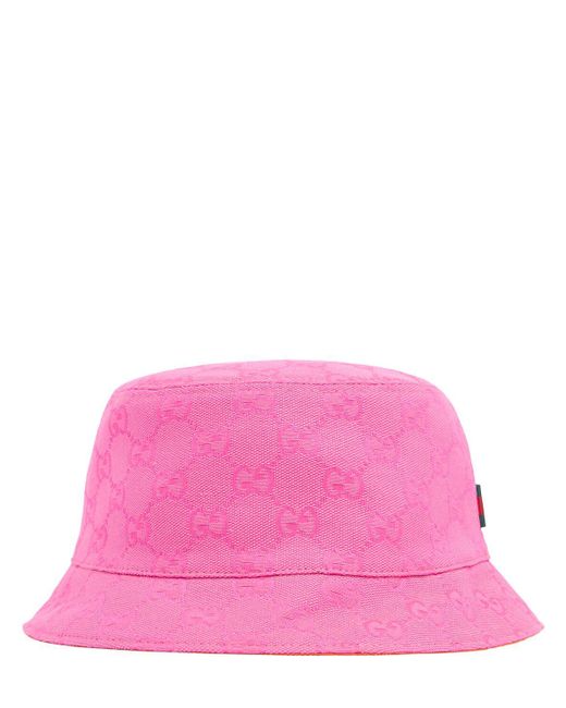 Cappello bucket in tessuto gg di Gucci in Pink