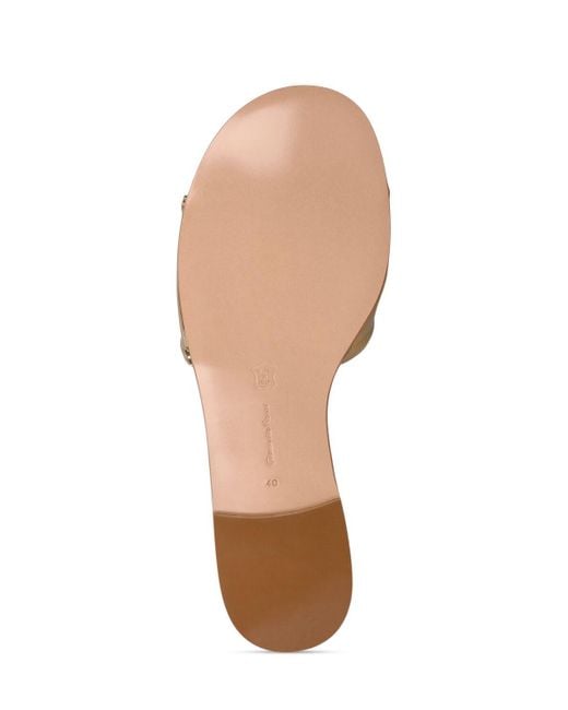 Sandali bassi in pelle metallizzata 5mm di Gianvito Rossi in Natural