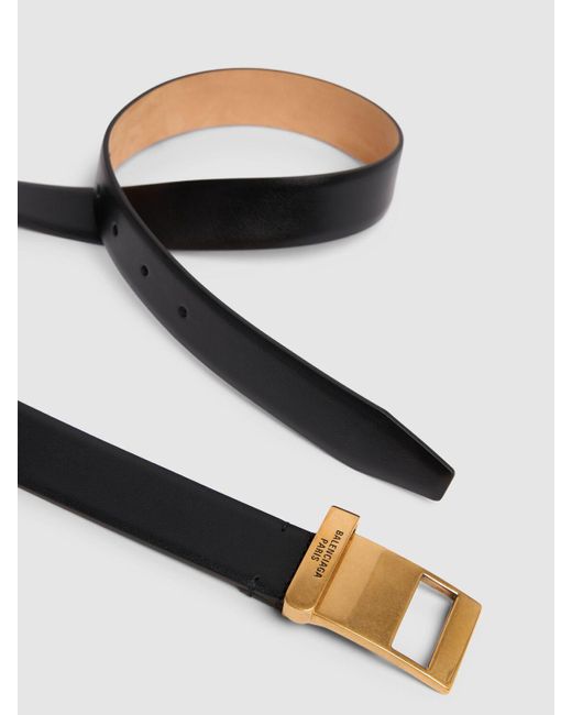 Balenciaga White 3cm Clip Leather Belt for men