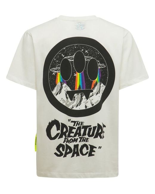 Barrow White Creature Of Space Logo Cotton T-shirt for men