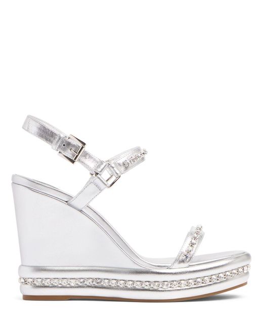 Christian Louboutin White 110Mm Pyrastrass Leather Wedges