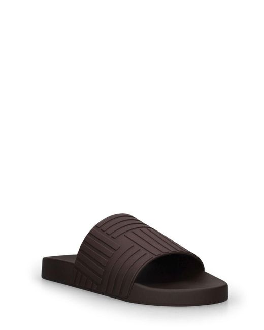Bottega Veneta Brown Slider Rubber Sandals for men