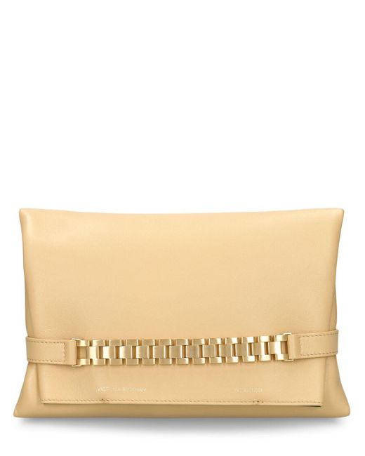 Victoria Beckham Natural Chain Leather Pouch