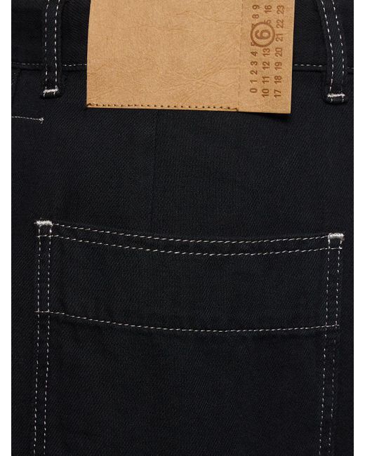 Falda larga de denim de algodón MM6 by Maison Martin Margiela de color Black