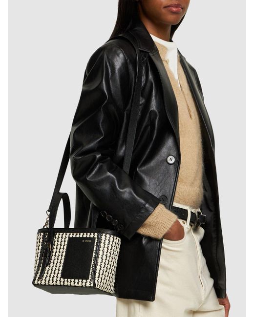 Valextra White Mini Handtasche Aus Leder "bucket"
