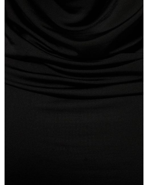 Nina Ricci Black Open Back Jersey Long Dress W/ Bows