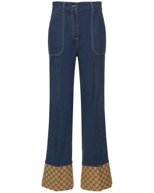 Gucci Blue High Waist Cotton Jeans