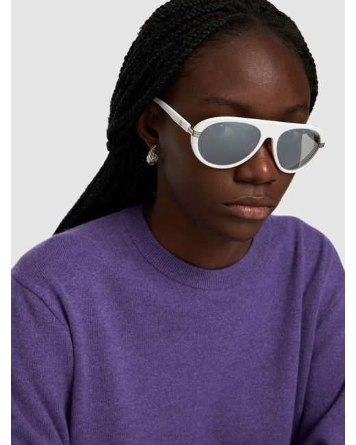 Occhiali da sole aviator navigaze di Moncler in Metallic