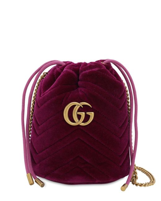 Gucci Mini Beuteltasche Aus Samt "gg Marmont 2.0" in Lila | Lyst CH