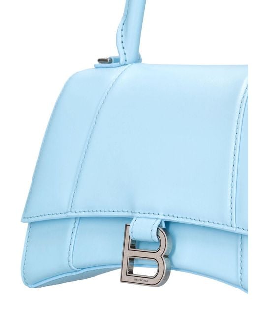 Bolso de mano pequeño hourglass de piel Balenciaga de color Blue