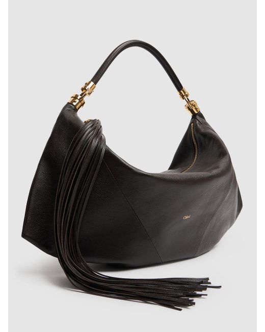 Chloé Medium Chloé Foulard レザーバッグ Black