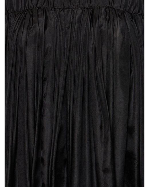 Rick Owens Black Medusa Off-shoulder Silk Mini Dress