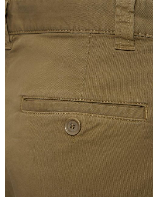 Aspesi Green Pleated Cotton Twill Shorts