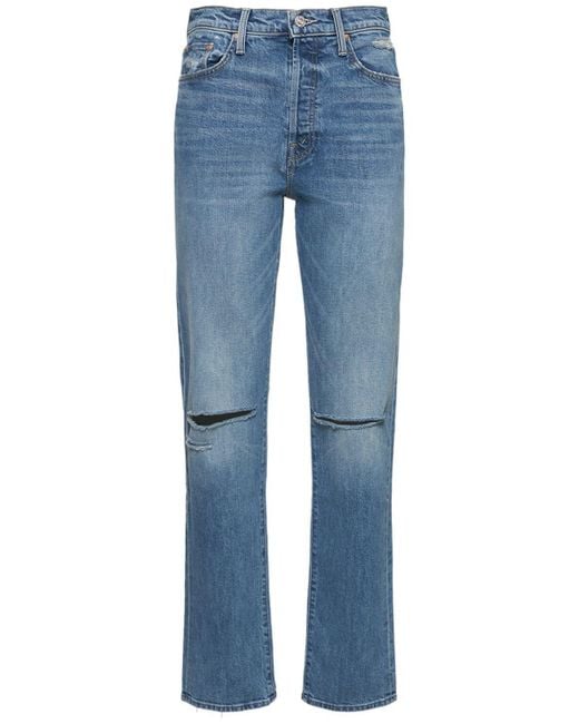 Mother The Huffy Skimp Stretch Denim Jeans in Blue | Lyst