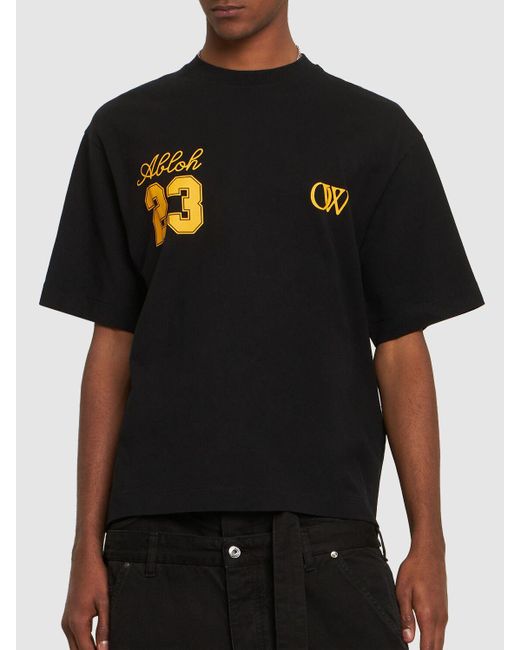 Off-White c/o Virgil Abloh Black Ow 23 Skate Cotton T-shirt for men