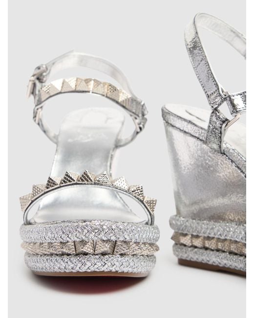 louboutin white wedges